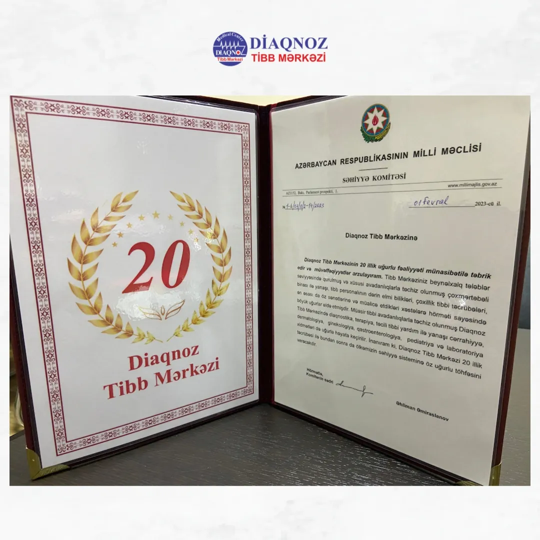 Diaqnoz Tibb Mərkəzi 20 il Sizinlə!