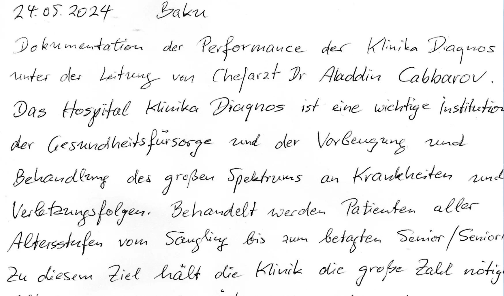 Almaniyadan Diaqnoz Tibb Mərkəzinin Baş Həkiminə məktub ünvanlanıb